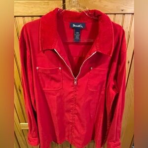 Denim&Co Women's Vibrant Red Utility Jacket